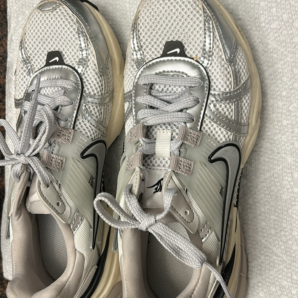Nike white with Gray Athletic Sneakers - Picture 5 of 7